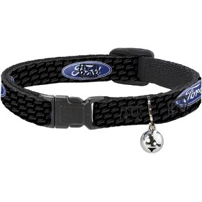 Cat Collar Breakaway Ford Oval Repeat Text 8 to 12 Inches 0.5 Inch Wide