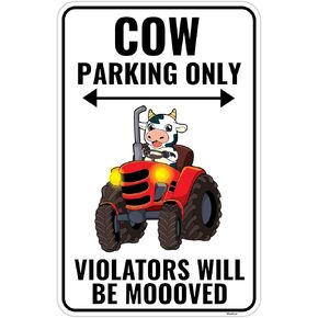 Venicor Cow Sign Decor - 9 x 14 Inches - Aluminum - Cute Cow Gifts - Cow Pictures Wall Art Room Home Decorations Accessories Print Stuff