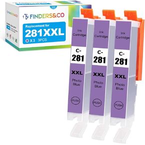 F FINDERS&CO CLI-281 XXL PB Photo Blue Ink Tank Replacement for Canon PIXMA TS6320 TR7520 TS8120 TS8320 TR8520 TS9120 (3X 281PB)