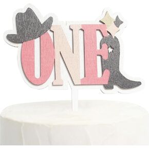 Disco Cowgirl 1st Birthday Cake Topper，Wooden Cowgirl First Birthday Cake Toppers，Rodeo Themed Cake Toppers For Party，Western Style My 1st Rodeo Cake Decorations，Vintage Wooden Cake Topper With Hat