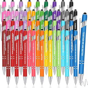 Team Building and Employee Appreciation Pen Sets Motivational Ballpoint Pen Employee Appreciation Gifts Metal Inspirational Pens Black Ink Pens for Office Worker Employee, Multicolor (36 Pcs)