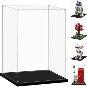 Acrylic Display Case for Lego 21346 Family Tree, 75308 R2-D2, 75335 BD-1 or 21347 Red London Telephone Box, 9.84x9.84x13.77inches (25x25x35cm)