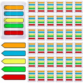 Teling 1000 Pcs Arrow Flags Arrow Tabs Flags Sign Here Tabs Arrow Stickers 5 Colors Sticky Flags Arrow Sticky Notes with Dispenser Easy to Post for Notary Books Paper
