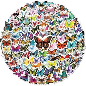 100 PCS Butterfly Stickers for Kids Water Bottle Sticker for Teens,Mixed Beautiful Vinyl Decal Waterproof Stickers for Laptop,Cute Sticker Adults.