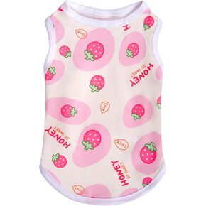 Pink Dog Shirts Cute Summer Dog Clothes Soft Pet T-Shirt Printed Puppy Shirt for Small Medium Dogs Cats Girl(XL)