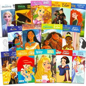 14 Princess Small Coloring Books for Girls Ages 4-8, 2-4 - Bulk Disney Coloring Bundle Classroom Rewards, Prizes, PreK Kindergarten Party Favors with Ariel, Tiana, More | Mini Activity Books for Kids