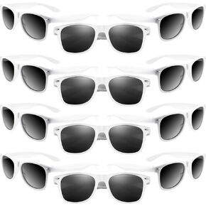 MIAHART 12 Pack Kids Party Sunglasses Bulk Summer Party Favors Retro Glasses for Boys and Girls Birthday Party Supplies, White