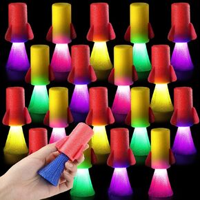24 PCS Light Up Jumping Spring Rocket Lawfors مع وميض LED's ، LED Light Up Party Favors