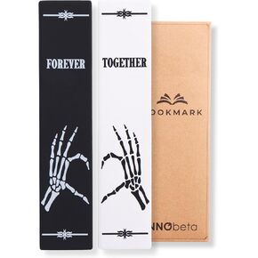 InnoBeta Couple Gifts Bookmarks for Anniversary, Valentines Day for Girlfriend Boyfriend, Set of 2, Funny Gift for Book Lovers - Black & White