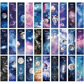 Space Planets Moon Theme Colorful Paper Bookmarks, 30PCS