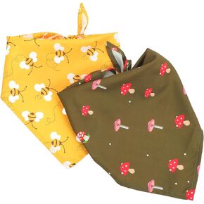 INOOMP 2pcs Dog Bandanas Adjustable Dog Breed Bib Large Spring Dog Bandanas Triangle Bibs for Pets Dogs Cats