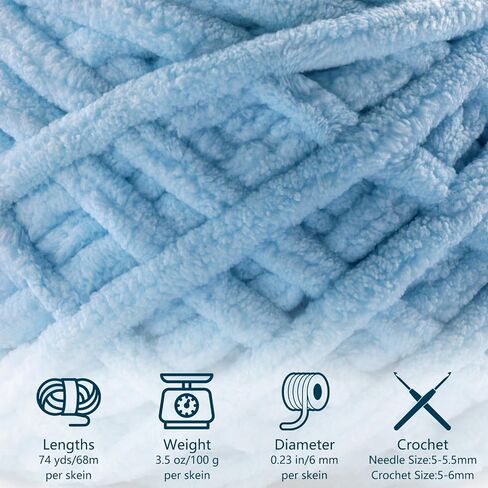 8 Pack Chunky Chenille Yarn for Crocheting - 592 Yards Soft Baby Blanket Yarn - Plush Fluffy Yarn for Knitting Crafts, Amigurumi - Beginner Yarn 28 Oz/800 G (Pack A) in Saudi Arabia