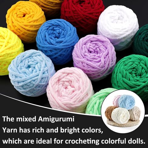 8 Pack Chunky Chenille Yarn for Crocheting - 592 Yards Soft Baby Blanket Yarn - Plush Fluffy Yarn for Knitting Crafts, Amigurumi - Beginner Yarn 28 Oz/800 G (Pack A) in Saudi Arabia