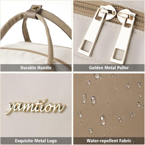 YAMTION Laptop Backpack for Women Bookbag School Backpack with Charger,Aesthetic Computer Backpacks for High School Teen Girls Office College Students Nursing Work,Mochila Mujer,Beige in Saudi Arabia