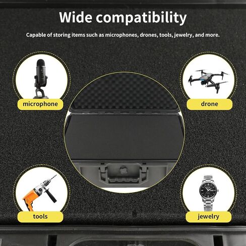 Portable Hard Case - Waterproof Carrying Case,with DIY Foam,Large,18.4x 12.6 x 6.3 inch in Kuwait