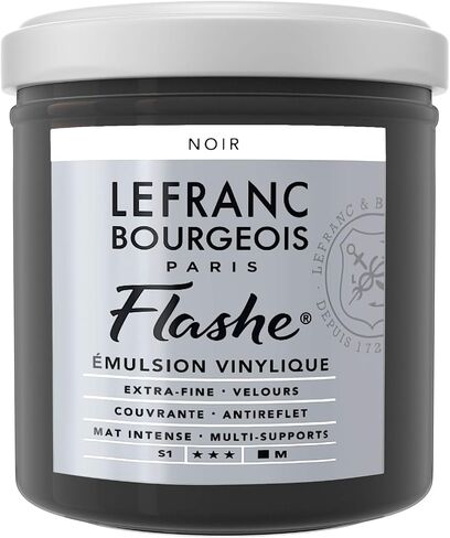 Lefranc Bourgeois Flashe-Acrylfarbe Acrylic Vinyl Emulsion, 125 ml (Pack of 1), Black 125 Millilitre in Kuwait