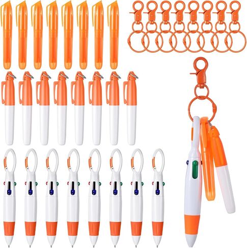 Geyoga 36 Pcs 9 Set Mini Highlighter Nurse Pen Pack Set Nurse Pens for Badge Include 9 Mini Highlighters, 9 Marker, 9 Retractable Ballpoint, 9 Nursing Keychain Gifts(Pink) in Saudi Arabia