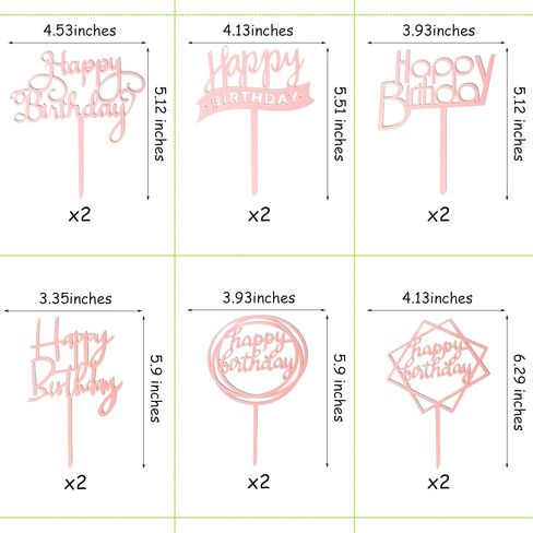 24 حزمة متعددة الألوان كعكة عيد ميلاد مجموعة Topper ، Glitter كعكة بونتينج ديكور كعكة عيد ميلاد يختار ديكورات الحفلات لوازم (كلاسيكية) in Kuwait