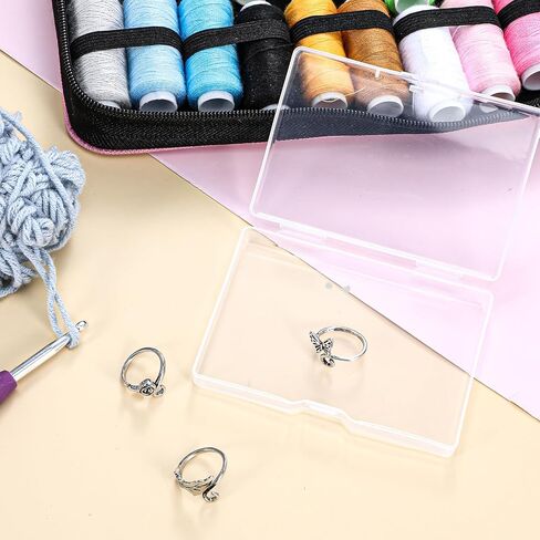 Dimeho 3 Pack Adjustable Knitting Rings Crochet Yarn Guide Holder Cute Cat Finger Loop Wide Open Weaving Hook Braided Thimble Knit Accessories for DIY Craft Sweater Handicrafts (Silver, Black) in Kuwait