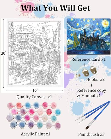 TOCARE Beach Paint by Numbers Kit for Adults Beginner,Travel Beach Paint by Number Canvas,Simple Oil Adults' Paint-by-Number Kit Palm Tree Sea for Home Wall Decor 16x20inch in Kuwait