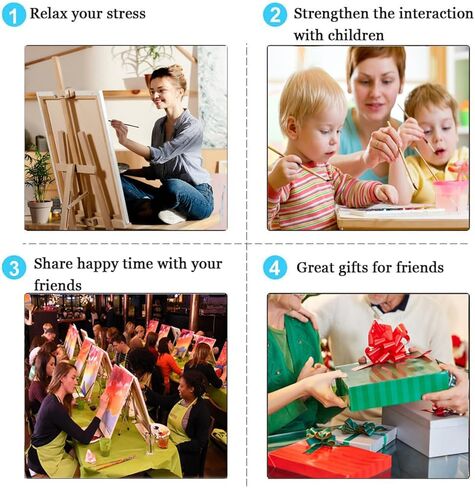 TOCARE Beach Paint by Numbers Kit for Adults Beginner,Travel Beach Paint by Number Canvas,Simple Oil Adults' Paint-by-Number Kit Palm Tree Sea for Home Wall Decor 16x20inch in Kuwait