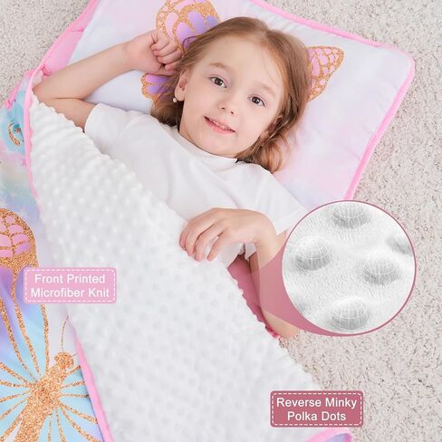 Extra Large Toddler Nap mat by Cokouchyi, Toddler Sleeping Bag with Removable Pillow, Measures 53 x 21 x 1.5 Inches, Sleeping Mat, Ideal for Daycare and Preschool Kindergarten in Saudi Arabia