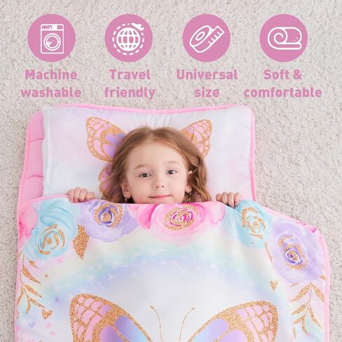 Extra Large Toddler Nap mat by Cokouchyi, Toddler Sleeping Bag with Removable Pillow, Measures 53 x 21 x 1.5 Inches, Sleeping Mat, Ideal for Daycare and Preschool Kindergarten in Saudi Arabia