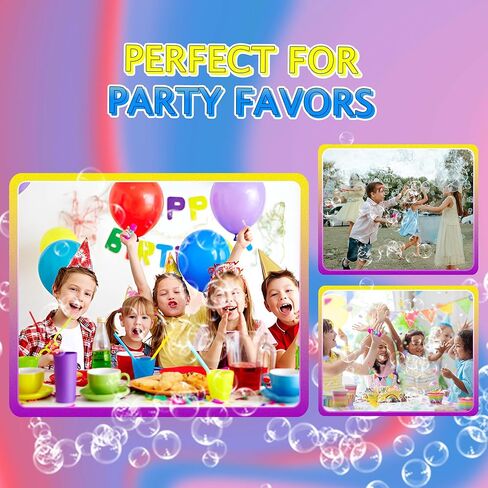 Party Bubbles for Kids - (Bulk Pack of 24) 2-oz Bubbles Bulk Solution with Bubble Wands Assorted Neon Colors for Outdoor Toys Summer Games, Birthday Kids Party Favors, & Goodie Bags Stuffers for Kids in Saudi Arabia
