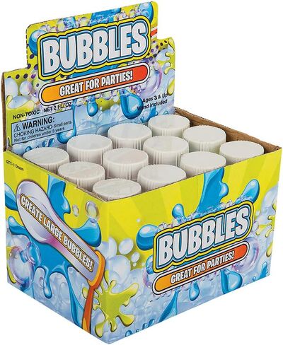 Party Bubbles for Kids - (Bulk Pack of 24) 2-oz Bubbles Bulk Solution with Bubble Wands Assorted Neon Colors for Outdoor Toys Summer Games, Birthday Kids Party Favors, & Goodie Bags Stuffers for Kids in Saudi Arabia