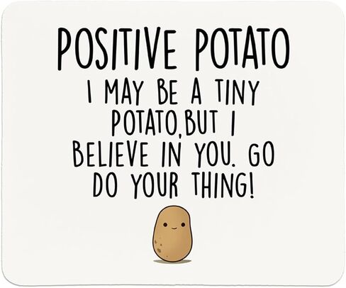 QIYUHOY Funny Positive Potato Mouse Pads, Emotional Support Potato Mousepad for Computers Laptop Office,9.5×7.9 Inch Non-Slip Rubber Base Square Mouse Pads,Mental Health Awareness Gifts in Saudi Arabia