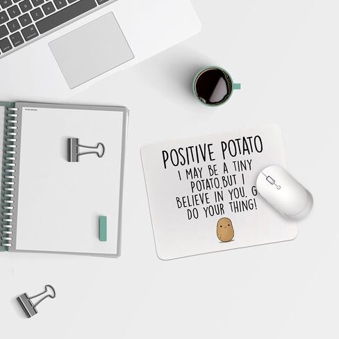 QIYUHOY Funny Positive Potato Mouse Pads, Emotional Support Potato Mousepad for Computers Laptop Office,9.5×7.9 Inch Non-Slip Rubber Base Square Mouse Pads,Mental Health Awareness Gifts in Saudi Arabia