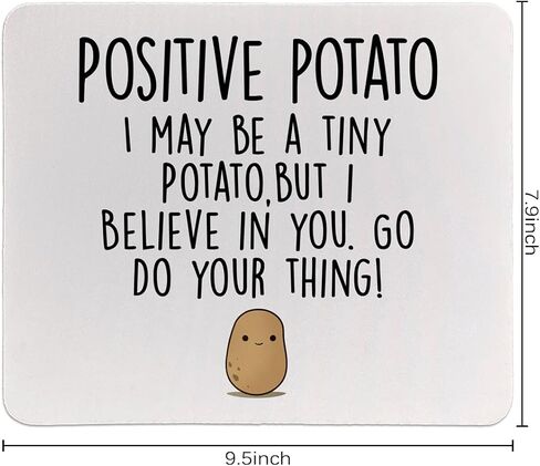 QIYUHOY Funny Positive Potato Mouse Pads, Emotional Support Potato Mousepad for Computers Laptop Office,9.5×7.9 Inch Non-Slip Rubber Base Square Mouse Pads,Mental Health Awareness Gifts in Saudi Arabia