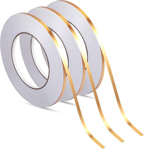 Zonon 3 Rolls Gold Washi Tape 54.7 Yard Solid Foil Self Adhesive Tape Polyester Film Metallic Tape for Detailing Accent Graphic Arts for Crafts Walls Cars and Boats Trim(0.2'') in Saudi Arabia