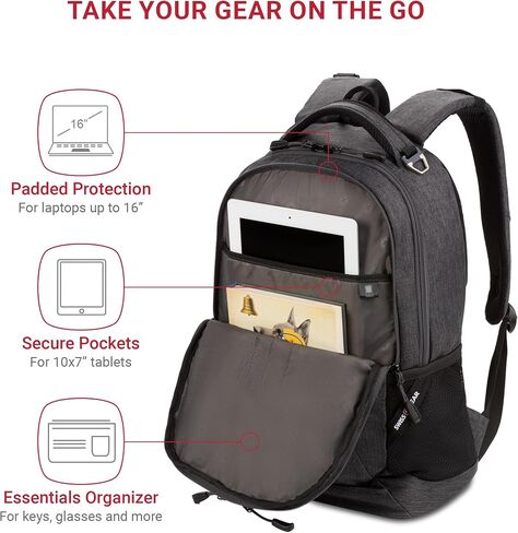 SwissGear Cecil 5505 Laptop Backpack, Black Hex, 18-Inch in Kuwait