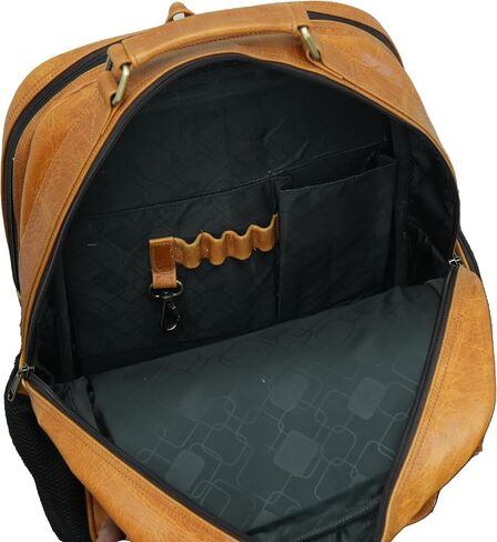 Genuine Leather 15.6" Laptop Bag Backpack Rucksack Shoulder Travel Daypack (Tan Brown) in Saudi Arabia