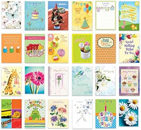 Designer Greetings All Occasion Greeting Card Assortment (24 Cards with Envelopes in a Keepsake, Floral Organizer Box) – Birthday, Thank You, New Baby, Anniversary, Sympathy, Get Well, Blank in Saudi Arabia