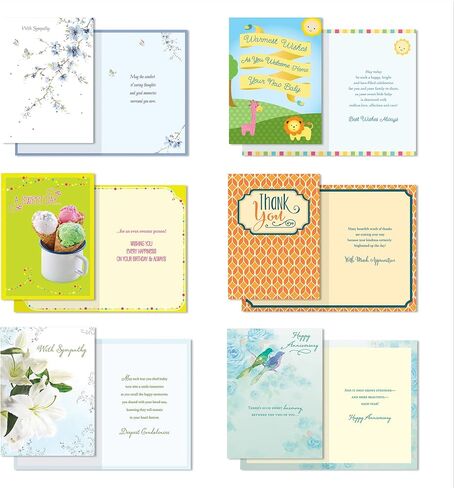 Designer Greetings All Occasion Greeting Card Assortment (24 Cards with Envelopes in a Keepsake, Floral Organizer Box) – Birthday, Thank You, New Baby, Anniversary, Sympathy, Get Well, Blank in Saudi Arabia