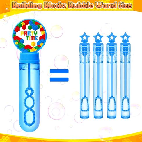 24 Pcs Building Blocks Bubbles Party Favors Birthday Supplies for Kids Mini Bubble Wands Bulk Box Boy Toy Gift Valentines Day Easter Prize Goodie Bag Stuffers Pinata Fillers Blocks Party Favors in Saudi Arabia