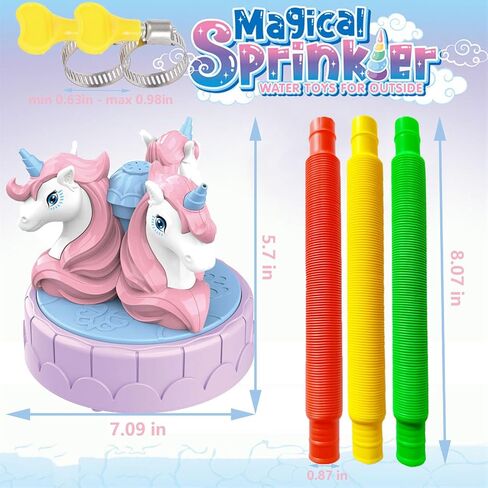 Water Sprinkler for Kids Outdoor Play - Dinosaur Sprinkler For Kids Water Play Sprinkler for Yard Outdoor Activities Summer Fun Water Spray Toy For Toddlers with 2 Hose Clamp 3 PopTube Pets Boys Girls in Saudi Arabia