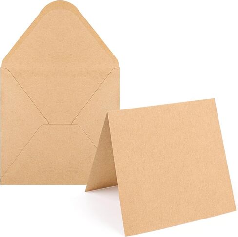 6X6 Bright White Cards and Envelopes Square Invitations 20PK 100 lb Thick White Card Stock for Card Making, Photo Cards, Embroidery in Kuwait