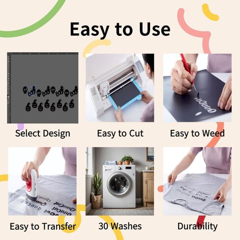 QuuCut HTV Vinyl White and Heat Tranfer Vinyl Black Bundle: 12 Pack 12" x 10" Sheets, HTV Vinyl for T-Shirts, Iron on Vinyl for Cricut & Silhouette - Easy to Cut & Weed (White and Black) in Saudi Arabia