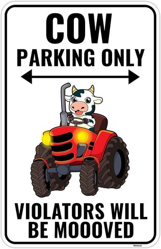 Venicor Cow Sign Decor - 9 x 14 Inches - Aluminum - Cute Cow Gifts - Cow Pictures Wall Art Room Home Decorations Accessories Print Stuff in Kuwait