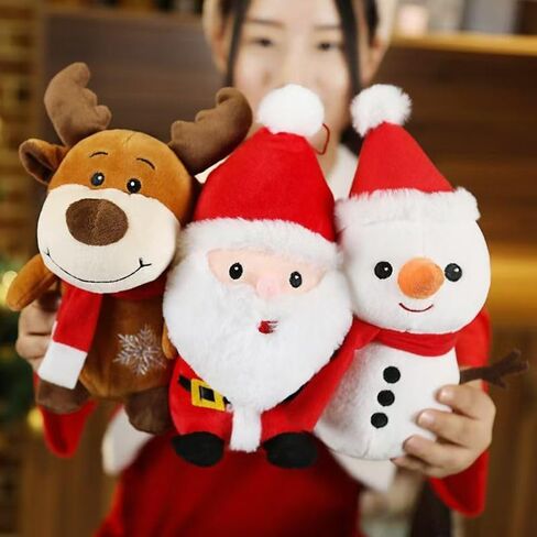 Santa Claus Plush Toy, 12" Santa Claus Stuffed Toy, Christmas Plush Toys Xmas Decoration Indoor (Reindeer) in Kuwait