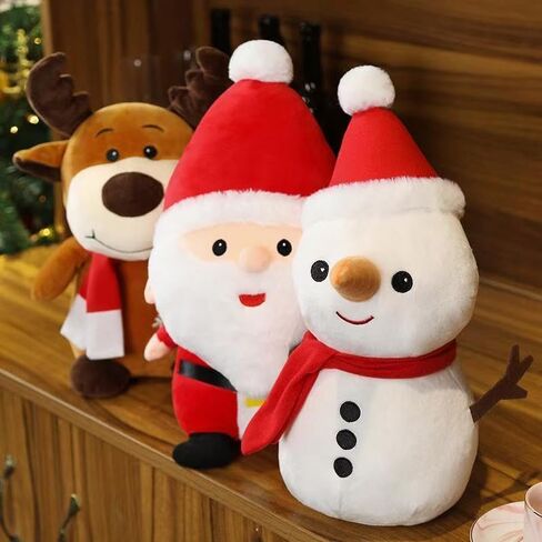 Santa Claus Plush Toy, 12" Santa Claus Stuffed Toy, Christmas Plush Toys Xmas Decoration Indoor (Reindeer) in Kuwait