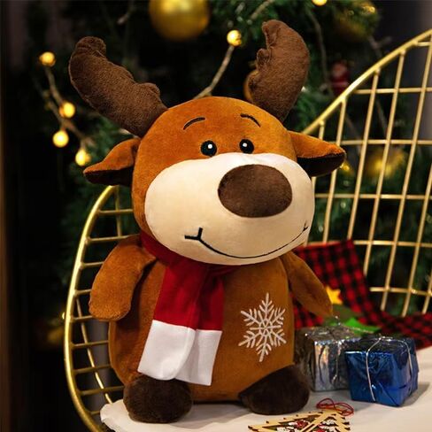 Santa Claus Plush Toy, 12" Santa Claus Stuffed Toy, Christmas Plush Toys Xmas Decoration Indoor (Reindeer) in Kuwait