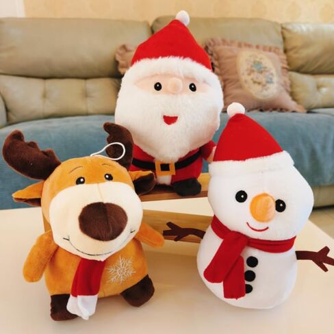 Santa Claus Plush Toy, 12" Santa Claus Stuffed Toy, Christmas Plush Toys Xmas Decoration Indoor (Reindeer) in Kuwait