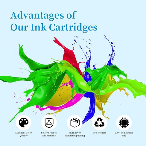 727 حبر خراطيش 300 مل عالية العائد 6pack استبدال ترقية ، متوافق مع HP DesignJet T2530 T1530 T920 T930 T1500 T2500 (أسود غير لامع/أسود/سايان/صفراء/رمادي/ماجنة) in Kuwait