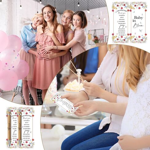 30 Pcs Baby Shower Gifts for Guests, Baby Shower Sets, Included Bamboo Pens Greeting Cards, Gender Reveal Souvenirs Prizes, Baby in Bloom Baby Shower Decor in Saudi Arabia