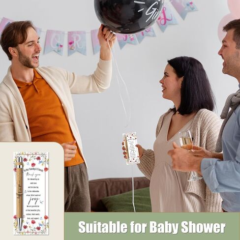 30 Pcs Baby Shower Gifts for Guests, Baby Shower Sets, Included Bamboo Pens Greeting Cards, Gender Reveal Souvenirs Prizes, Baby in Bloom Baby Shower Decor in Saudi Arabia