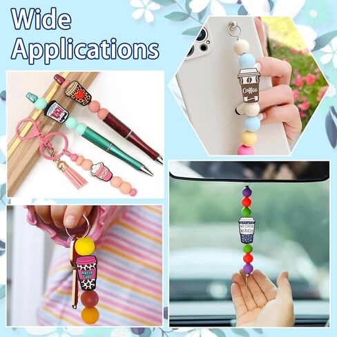 Stiesy 18 Pcs Western Cowboy Theme Silicone Focal Beads for Keychain Making Cattle Cowgirl Boots Horseshoes Cartoon Characters Silicone Beads for DIY Bracelet Necklace Pens Lanyard Making in Saudi Arabia